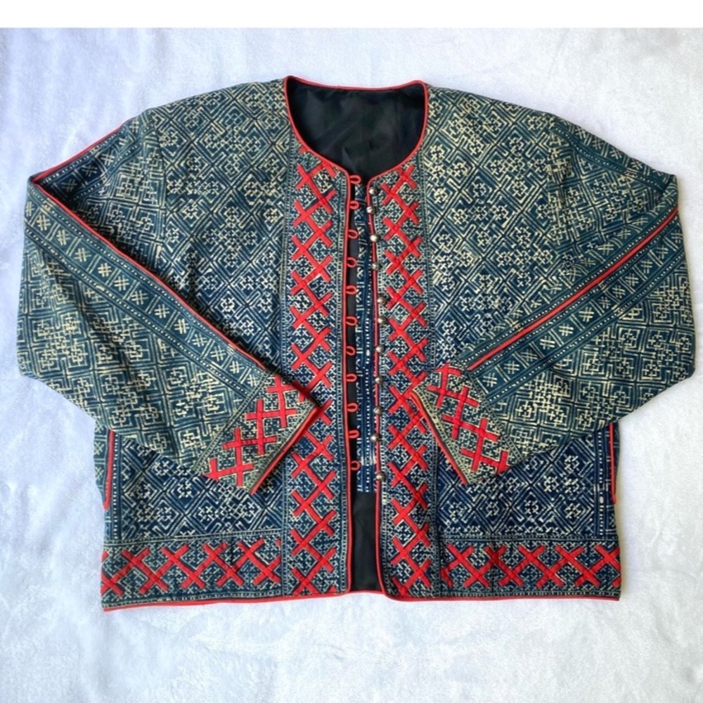 Vintage Quilted Batik Dyed Jacket